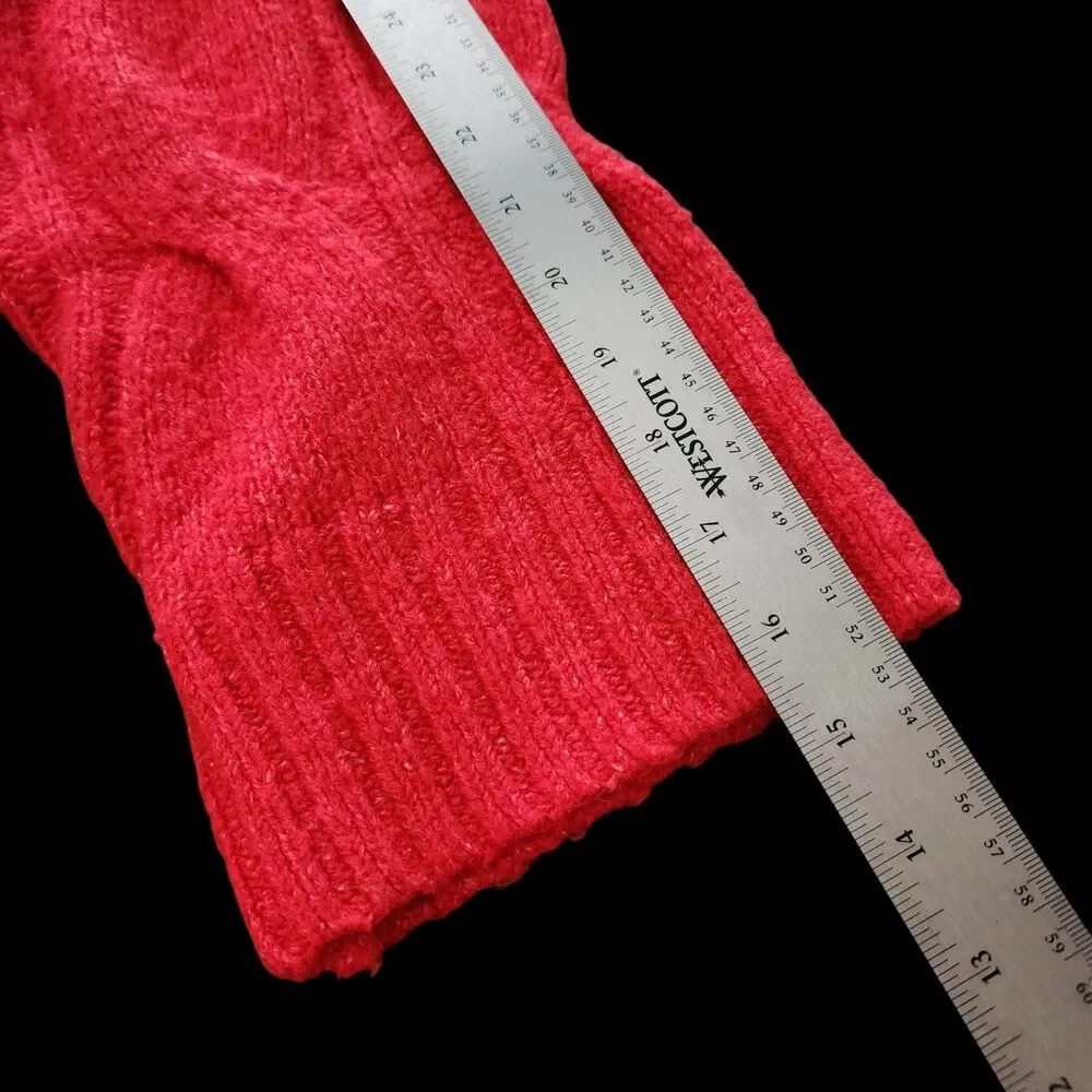 American Eagle Outfitters Womens LG Orange Cable Knit Sweater Pullover